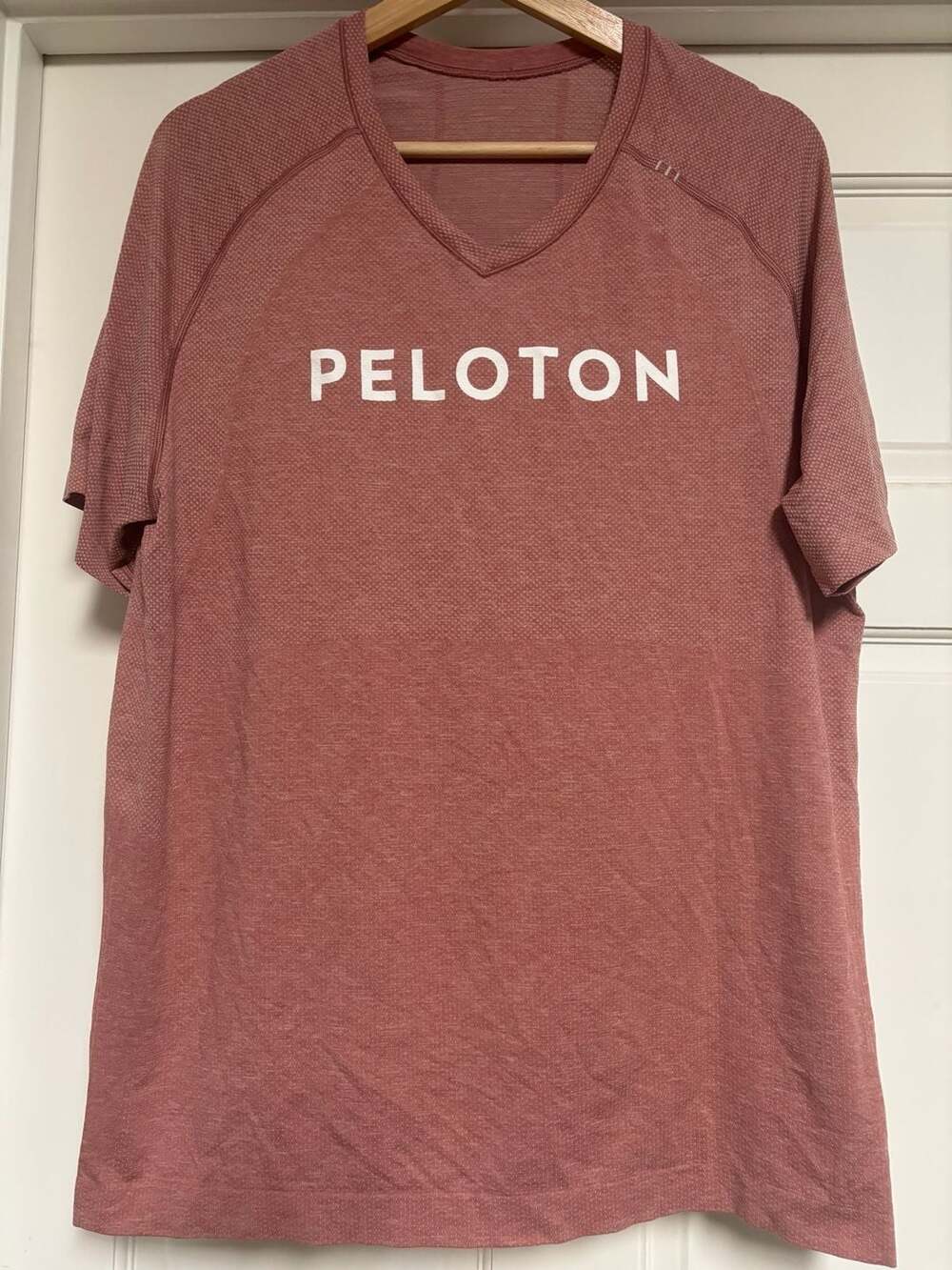 Lululemon Peloton Short Sleeve V-Neck Tech Shirt Red